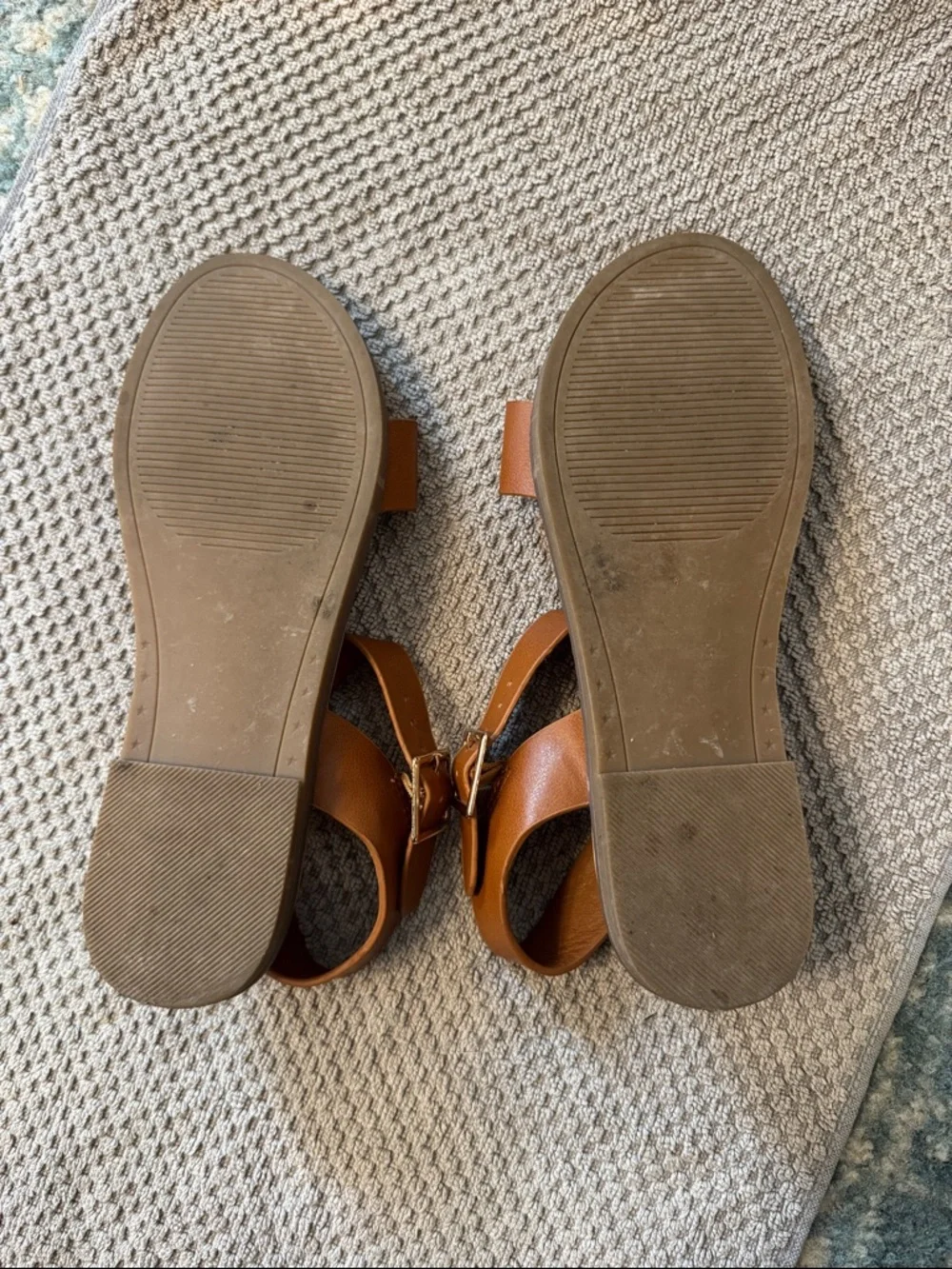 Steve Madden Brown Leather Ankle-Strap Slide Sandals - Picture 4 of 4
